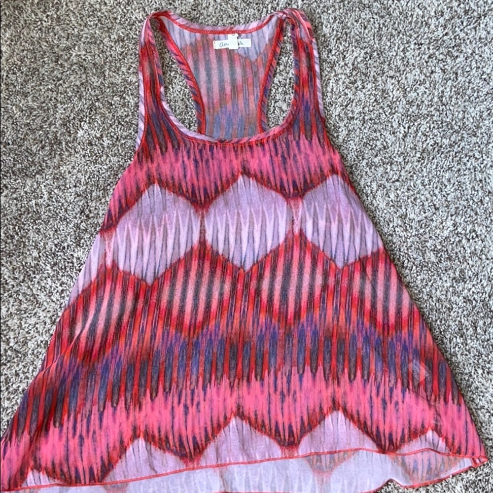 Aeropostale Sheer Pattern Tank